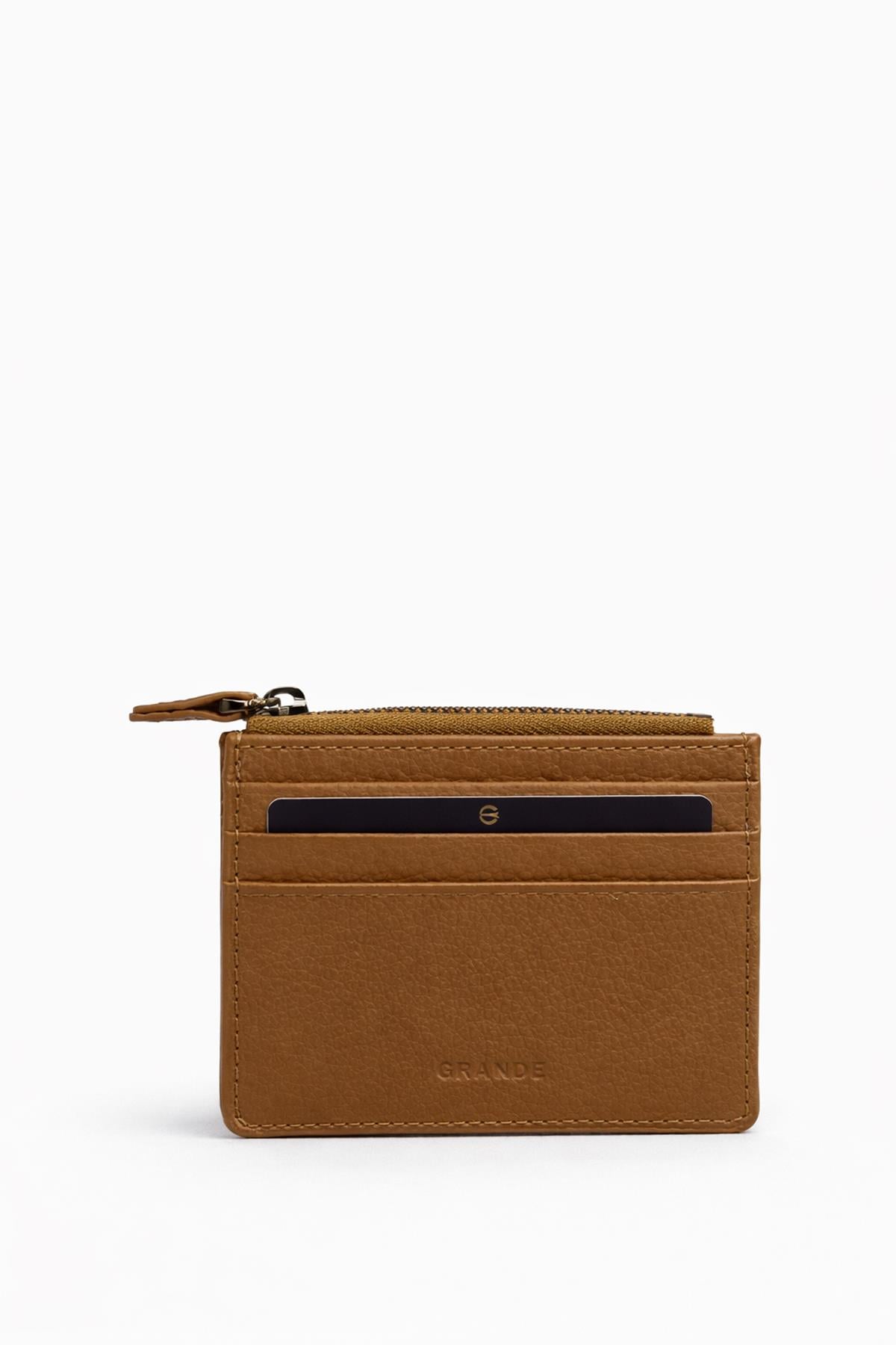 Grande Hakiki Deri Unisex Cüzdan Camel 820