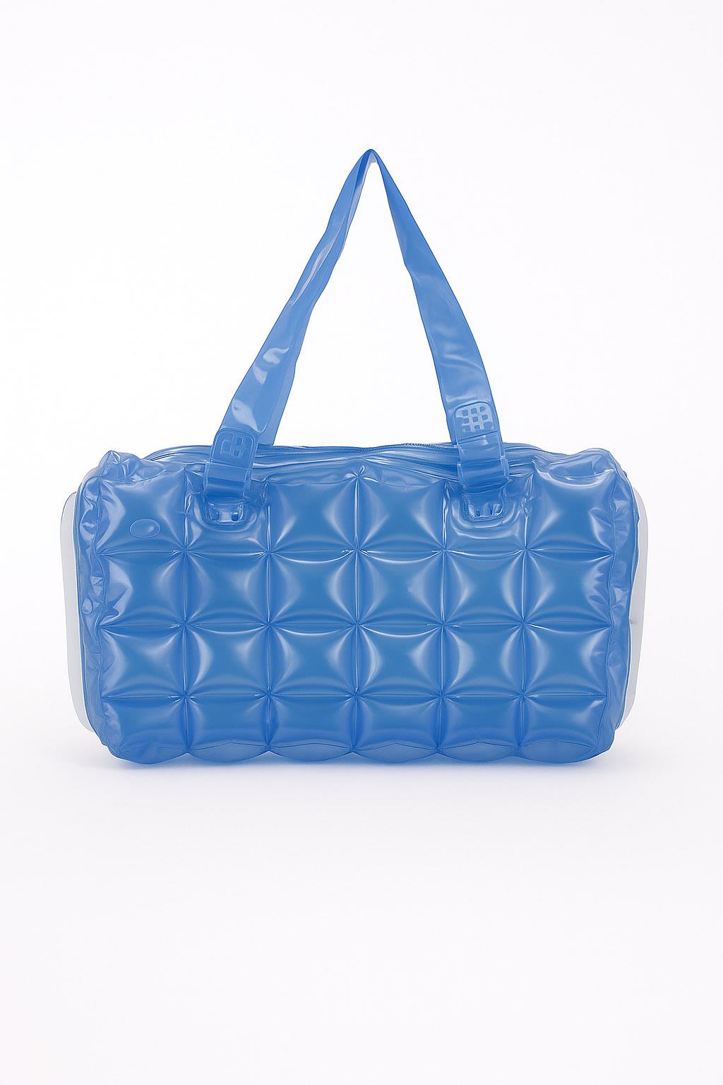 Kadın Plaj Çantası Mavi Şişme Omuz Çanta Plj04