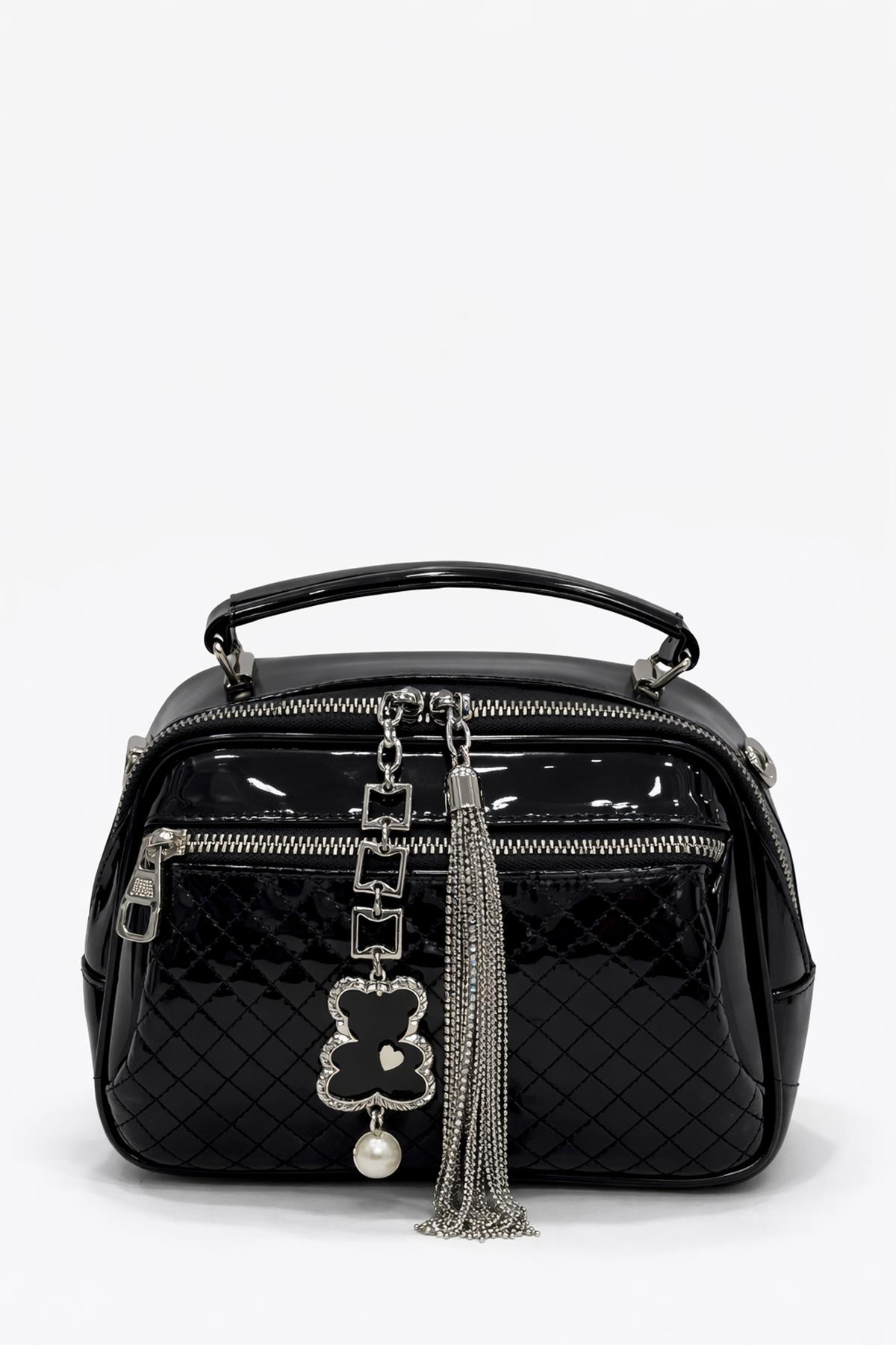 Kriste Bell Çapraz Askılı Kadın Çanta Rugan Siyah 26665