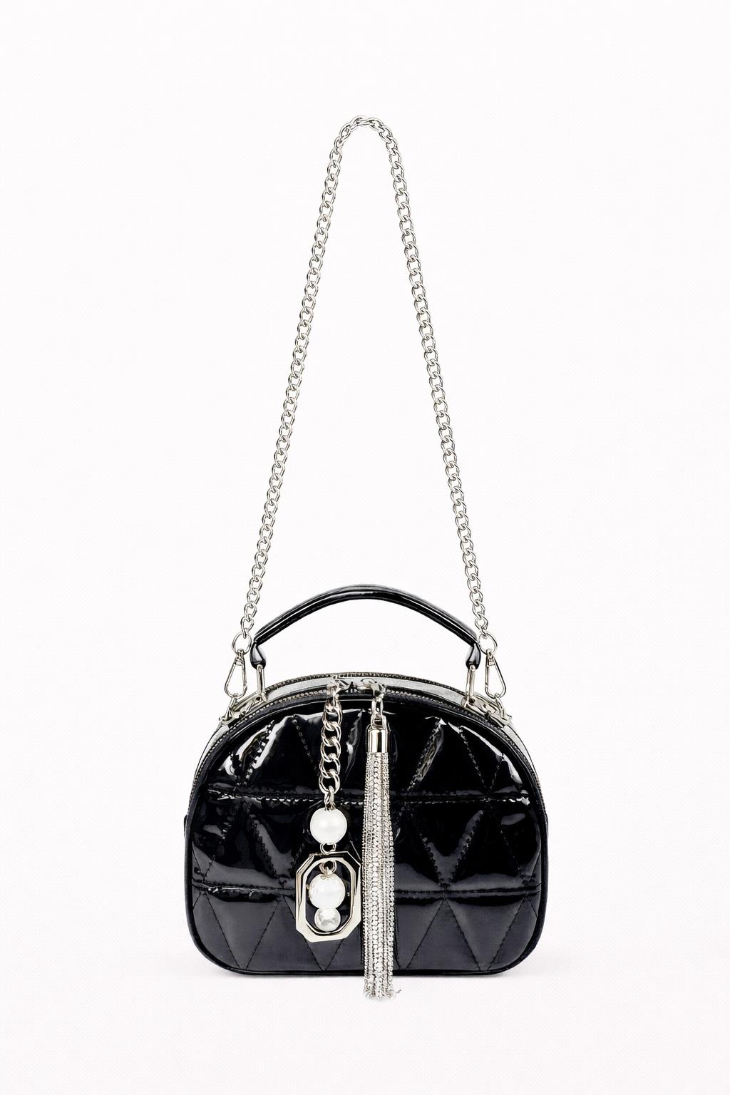 Kriste Bell Çapraz Askılı Kadın Çanta Rugan Siyah 26669