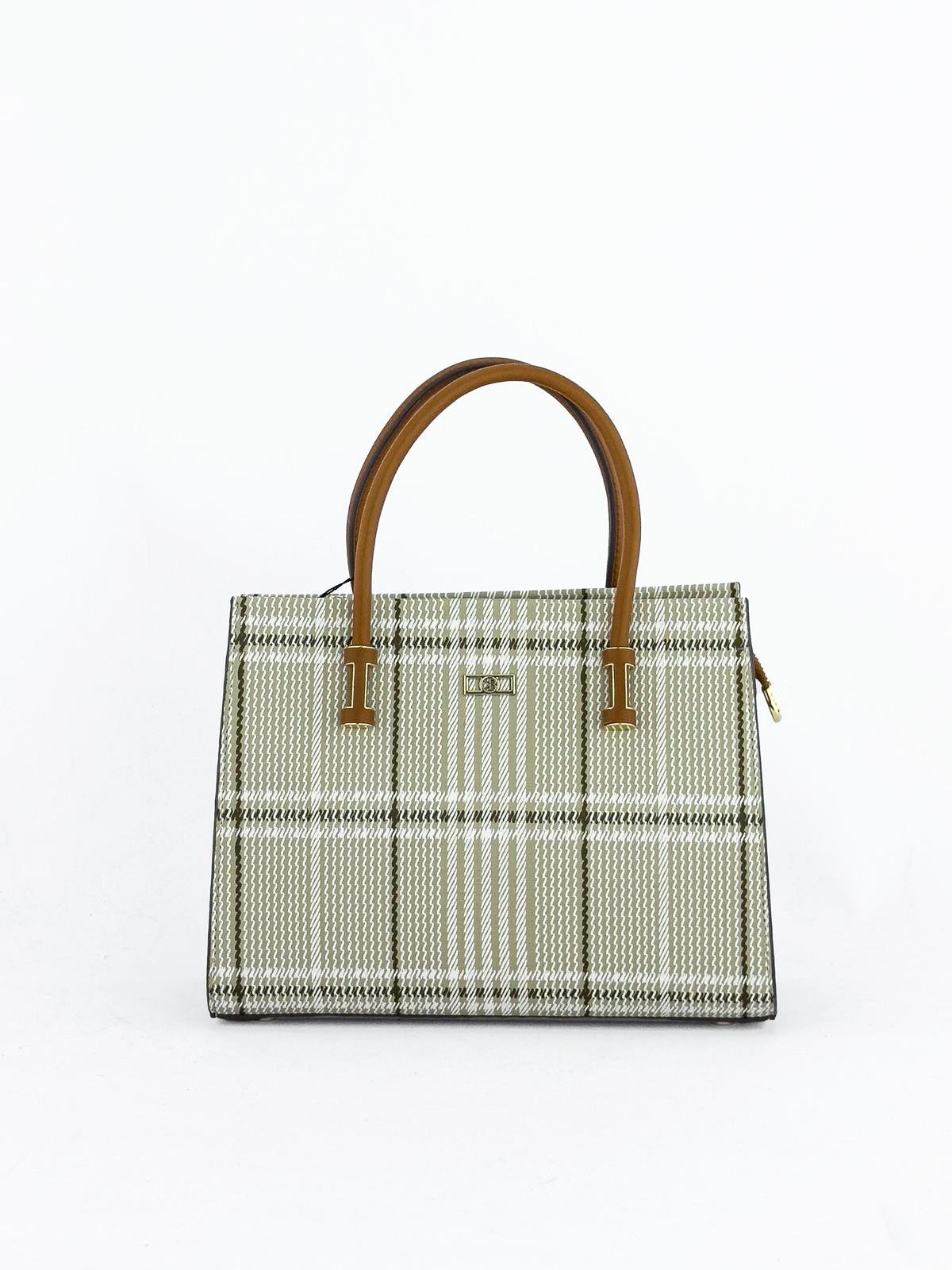 Kriste Bell Kadın Omuz Çanta Ekose-Bej 7254