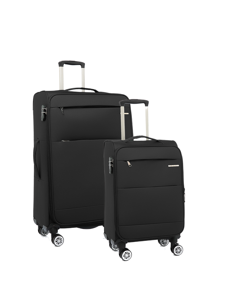 Louisiana Polo 2'li Valiz Seti Büyük Ve Kabin Boy Lüx Kumaş Valiz Siyah 2082