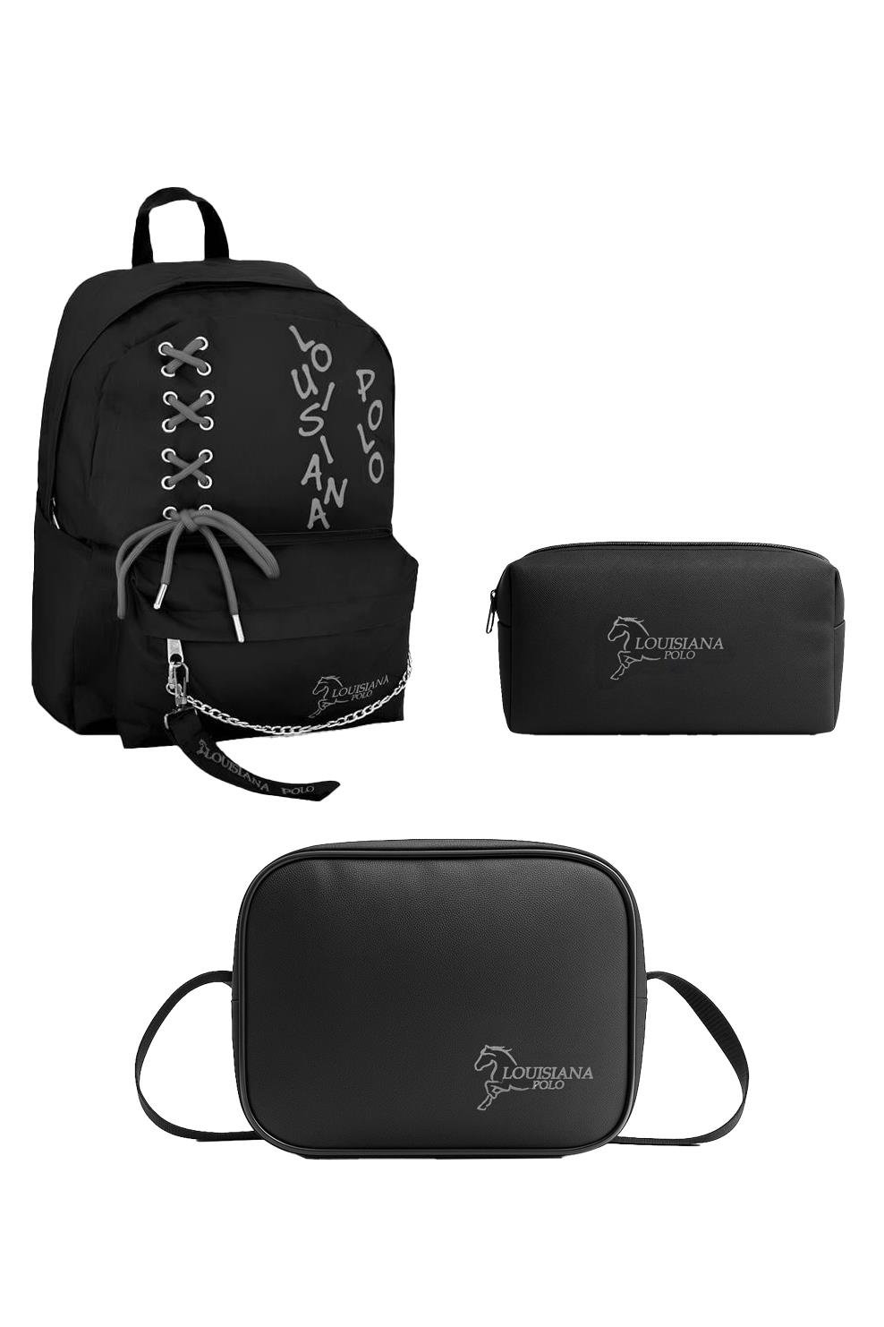 Louisiana Polo Okul Seti – Çanta + Termal Beslenme + Kalemlik Füme 1141