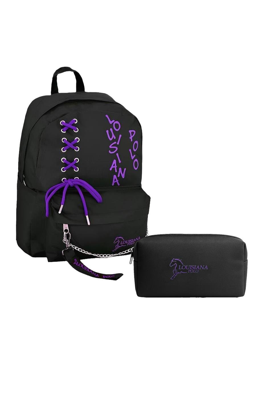 Louisiana Polo Okul Seti – Sırt Çantası + Kalemlik Mor 1141