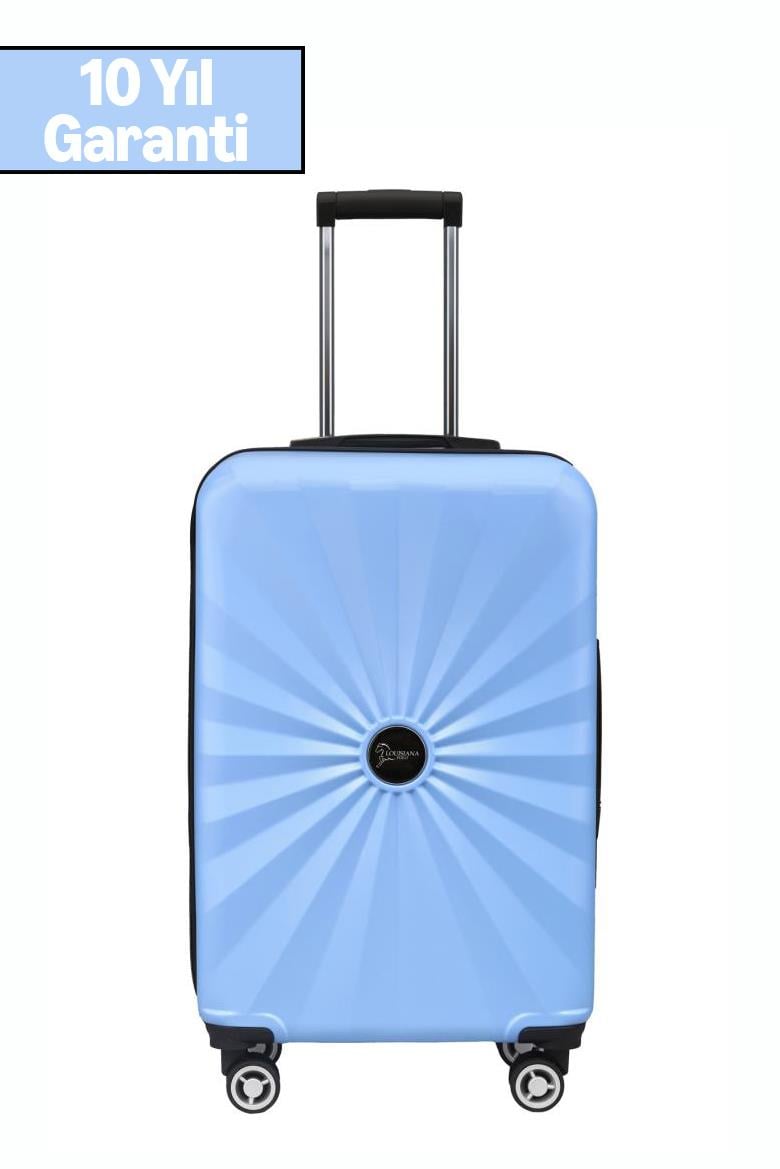 Orta Boy %100 Polikarbon Valiz 4x2 Teker Mavi 1809