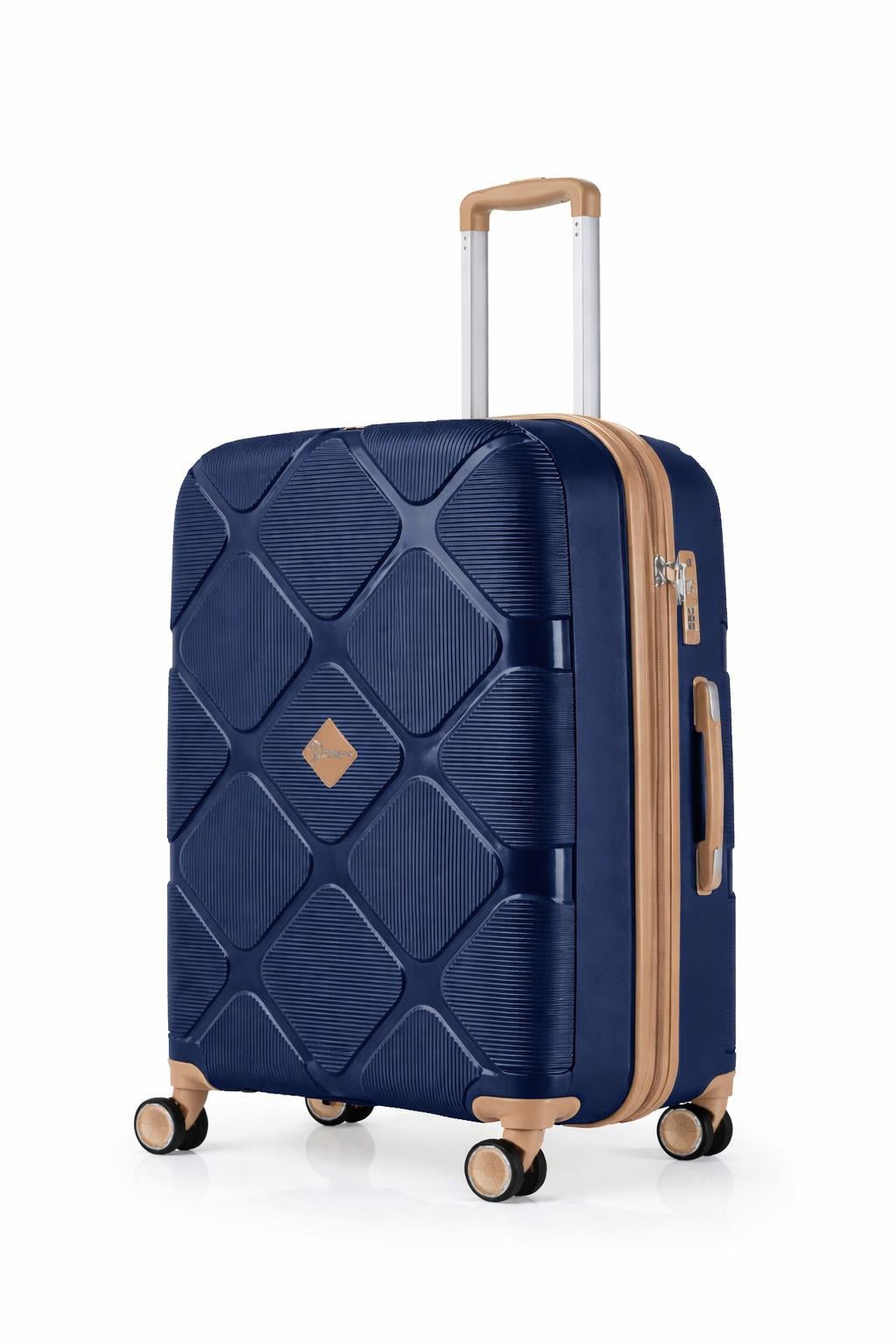 Orta Boy %100 Polipropilen Valiz Lacivert Taba 6990