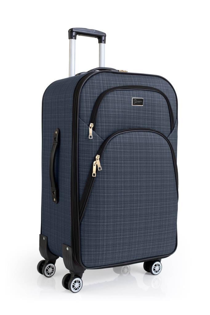 Orta Boy 4 Teker Kumaş Valiz Lacivert 1081