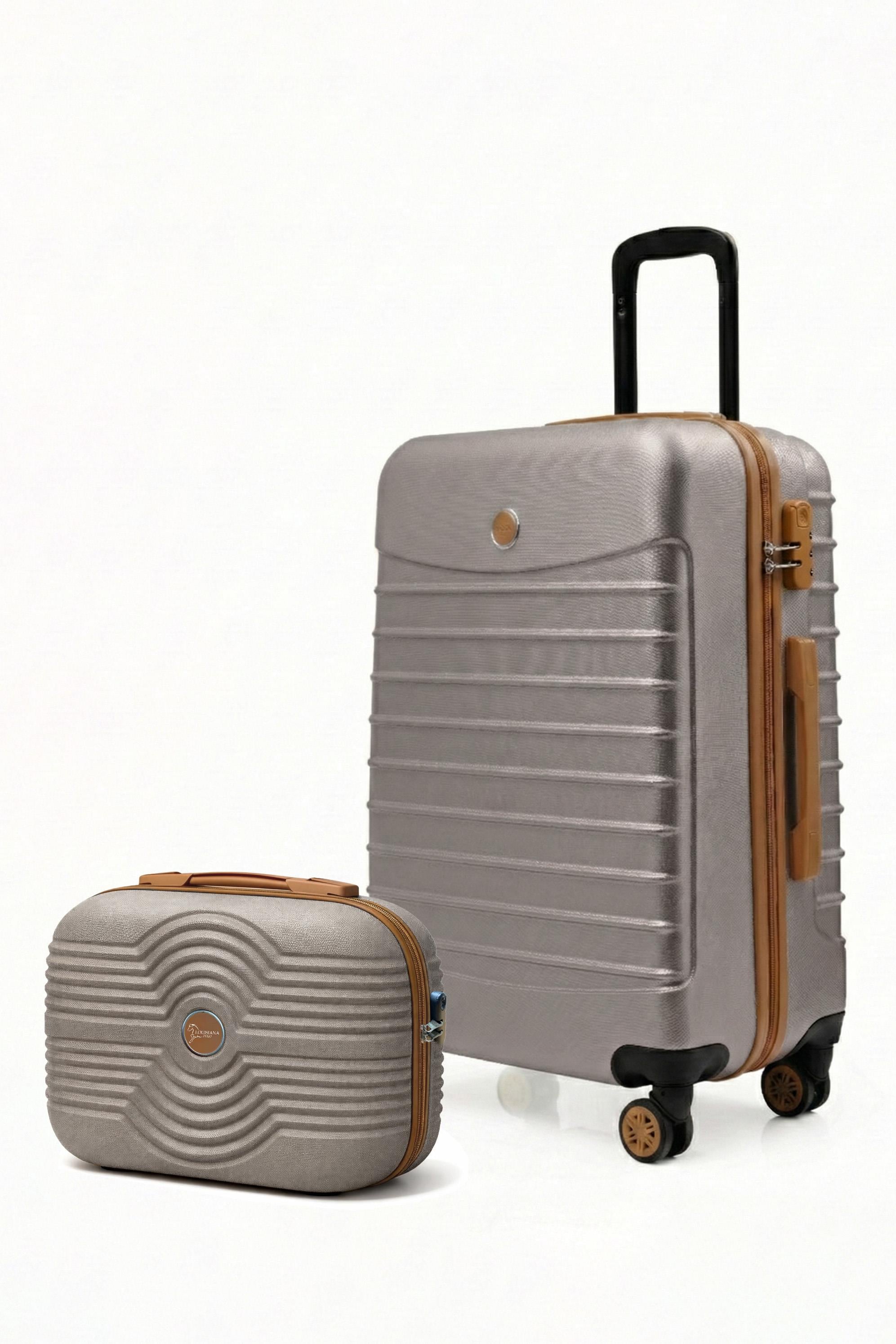 Orta Boy Valiz + Makyaj Çanta Taş-Taba 1168