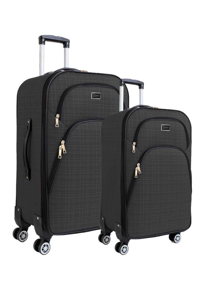 Orta ve Kabin Boy Valiz Seti 4 Teker Kumaş Valiz Antrasit 1081