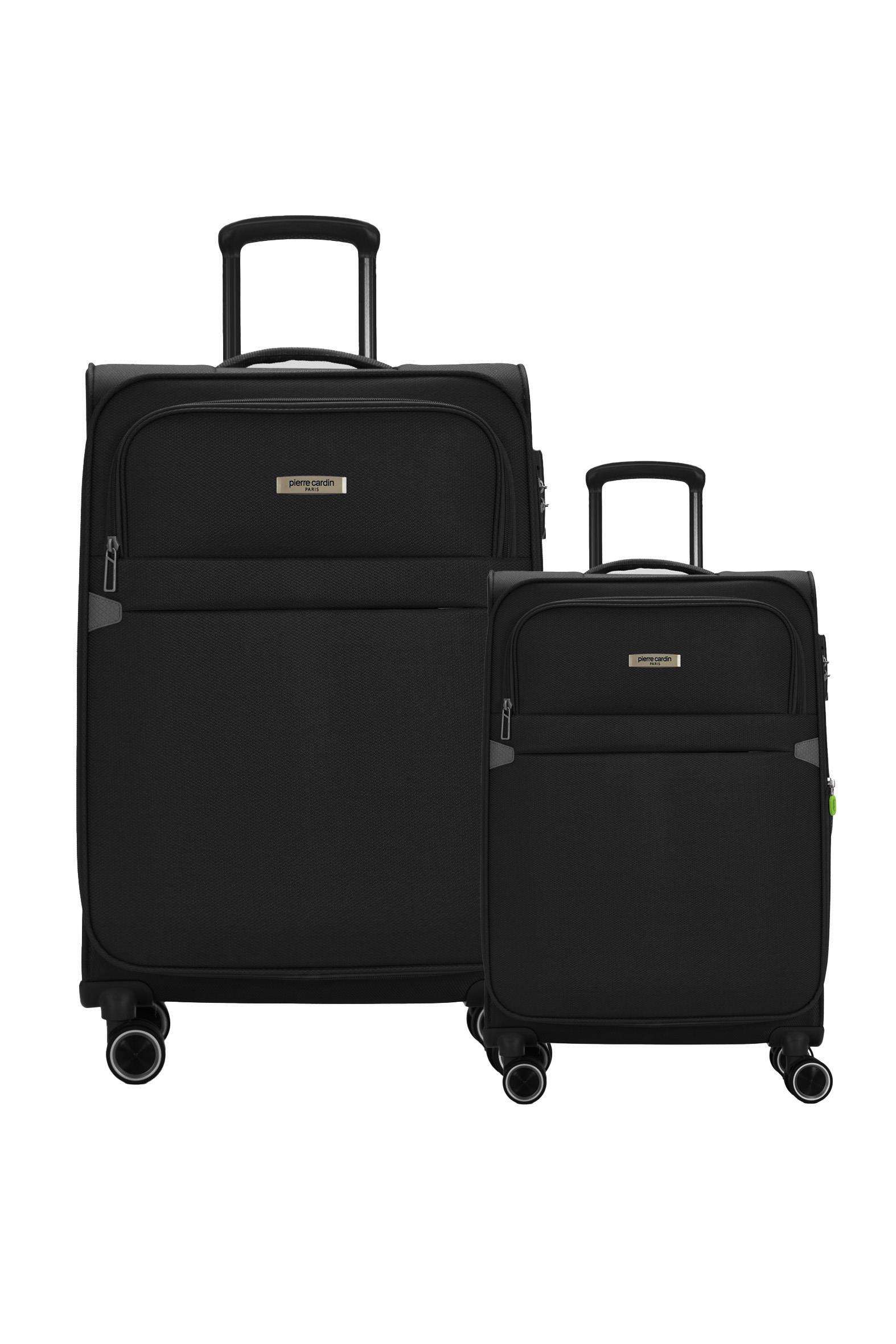 Pierre Cardin 2'li Valiz Seti Büyük Ve Kabin Boy Lüx Kumaş Valiz Siyah 04pc6000