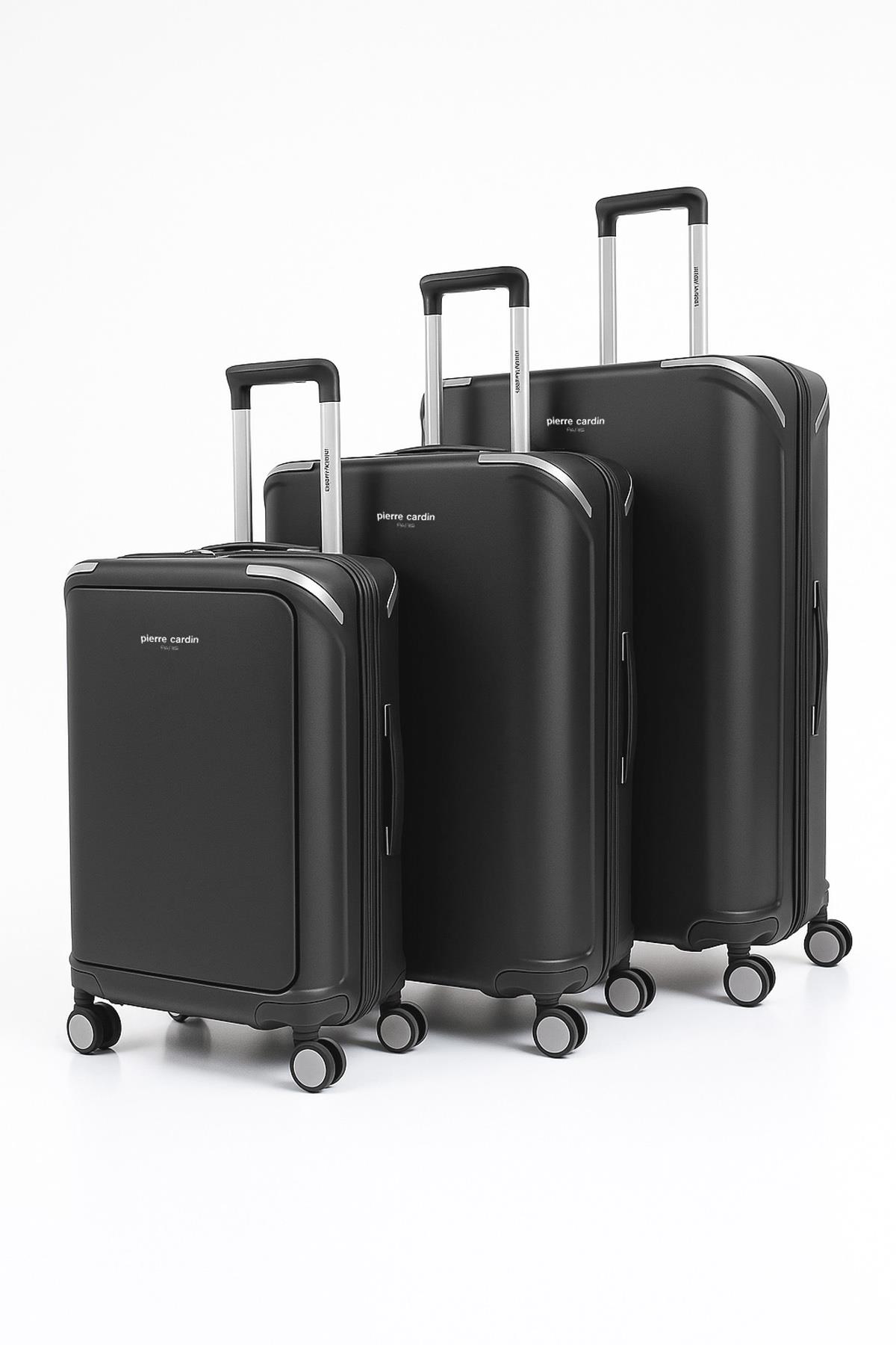 Pierre Cardin 3'lü Set %100 Polipropilen Valiz Siyah 04PC7090