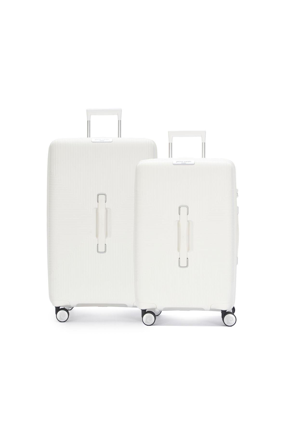 Pierre Cardin Büyük Ve Orta Boy 2'li Set %100 Polipropilen Valiz Beyaz 04PC7080