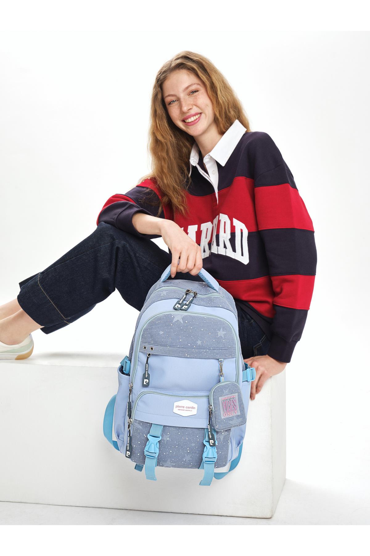 Pierre Cardin Okul Sırt Çantası Mavi 07Pc2406-M