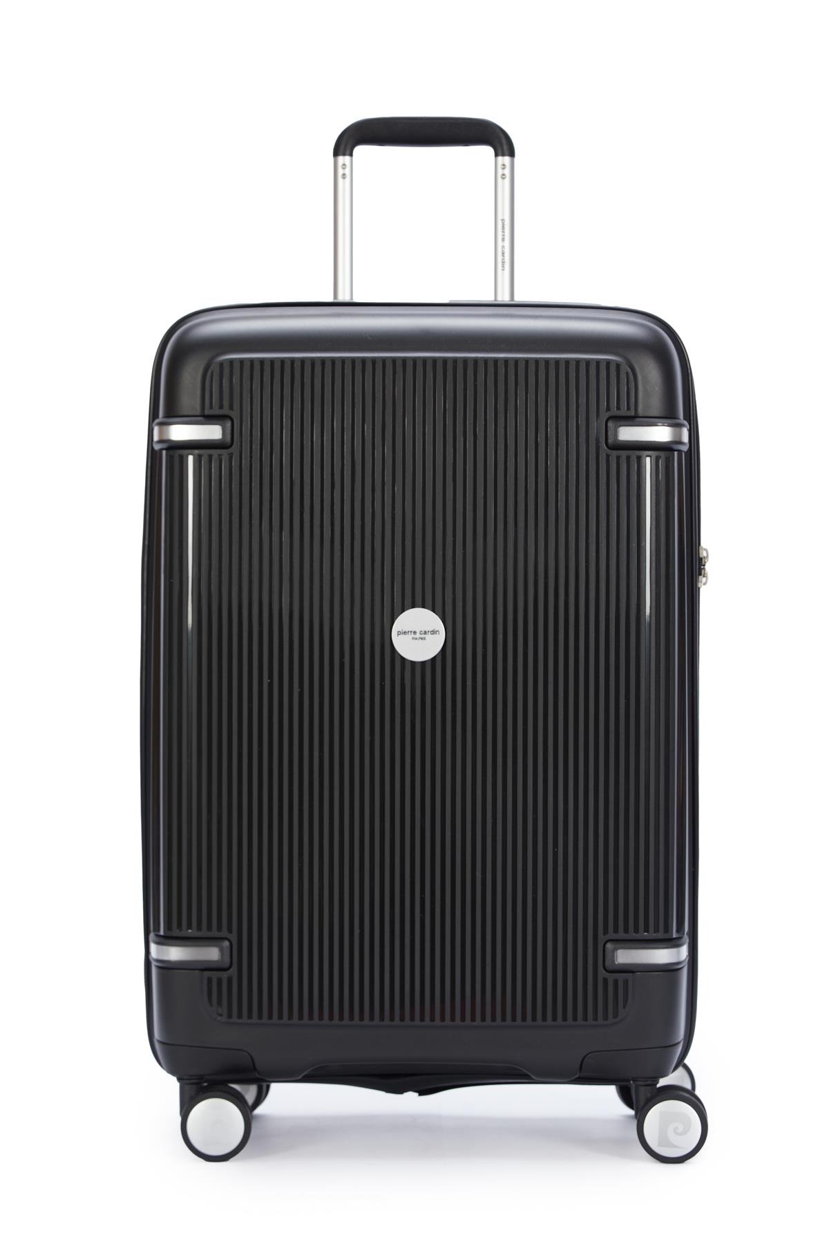 Pierre Cardin Orta Boy %100 Polipropilen Valiz Siyah 04PC7070
