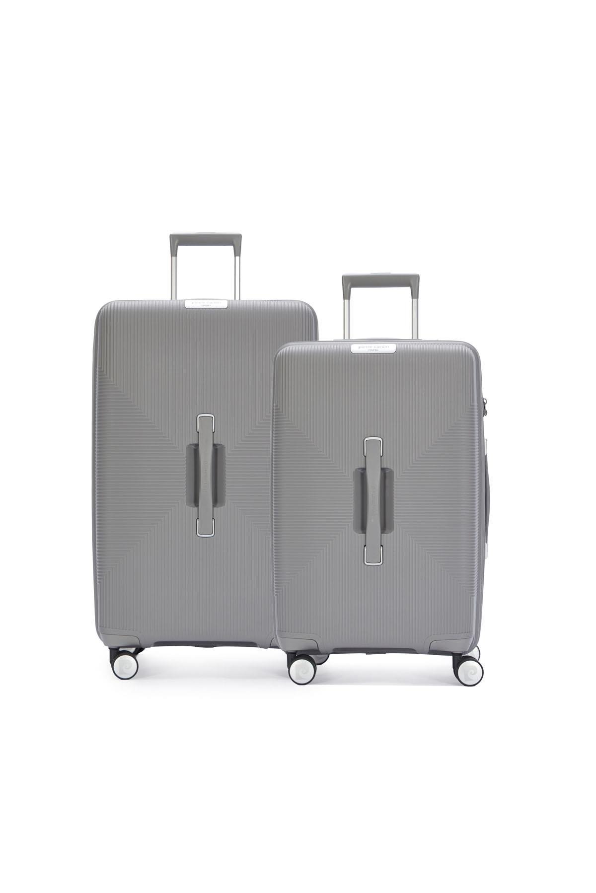 Pierre Cardin Orta Ve Kabin Boy 2'li Set %100 Polipropilen Valiz Gri 04PC7080