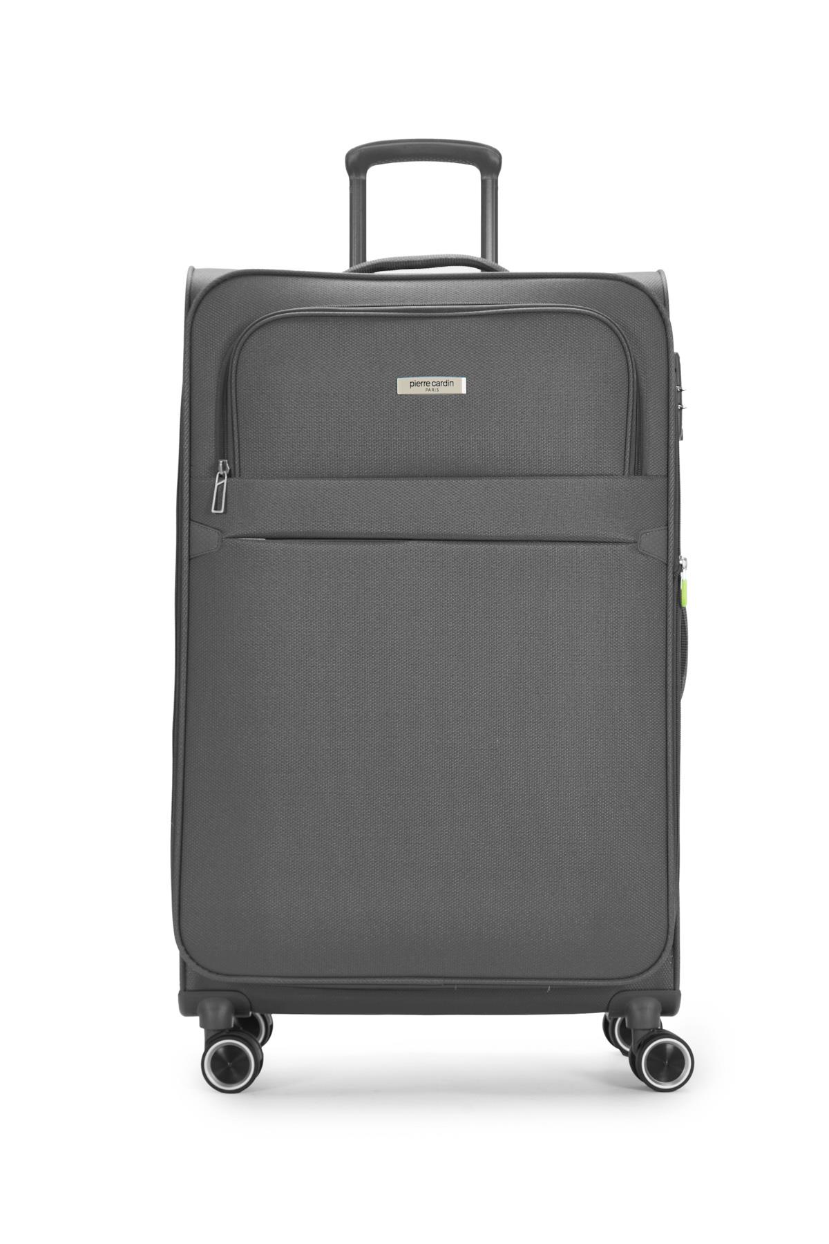 Pierre Cardin Ultra Light Hafif Lüx Kumaş Büyük Boy Valiz Antrasit 04PC6000