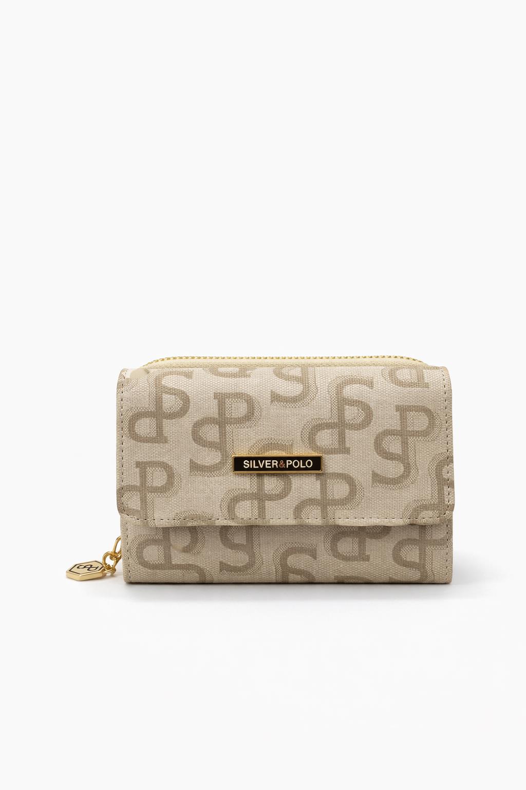 Silver Polo Kadın Cüzdan Prınt Desenli Bej-Taba 1100