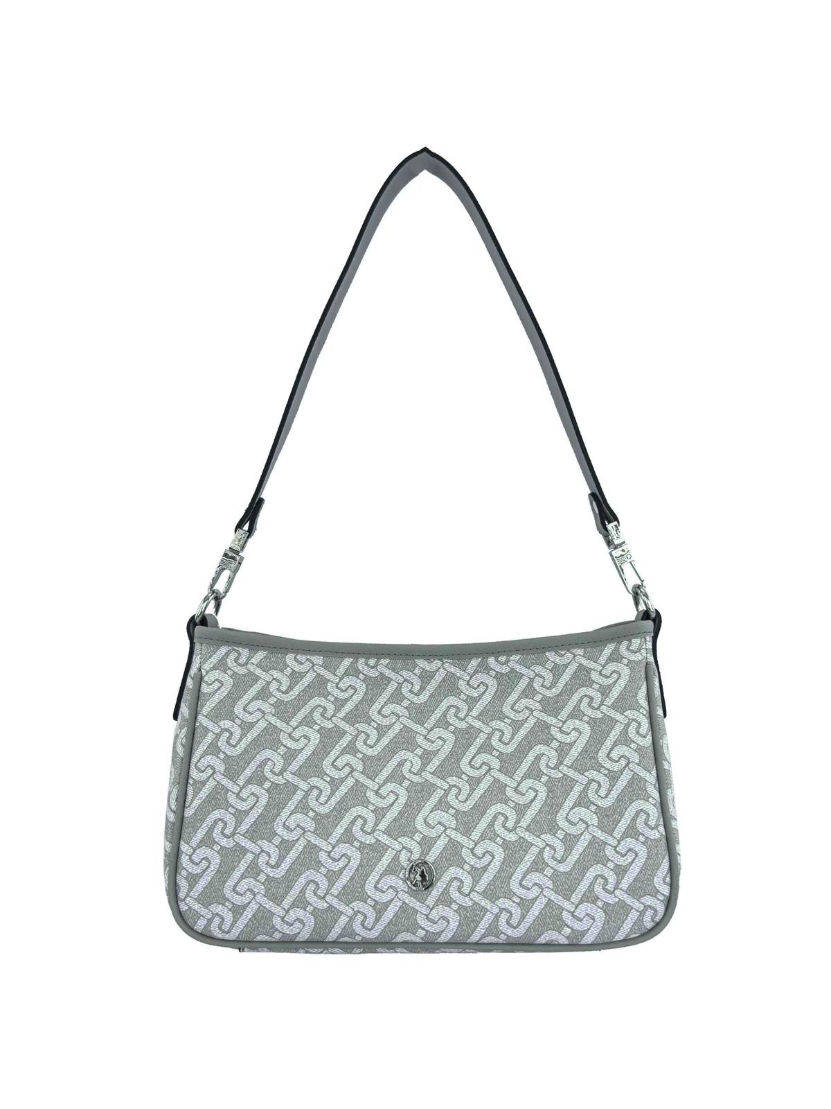 U.S. Polo Assn. Çapraz Askılı Kadın Çanta Beyaz-Gri Us24117