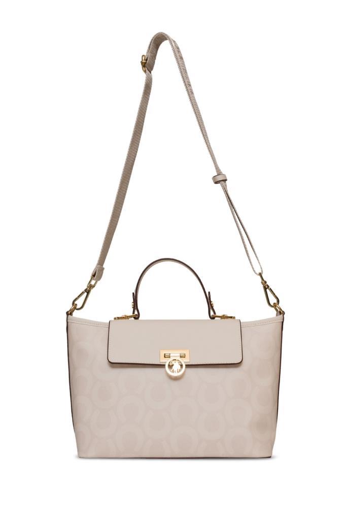 U.S. Polo Assn. Çapraz Askılı Kadın Çanta Ekru Us25156