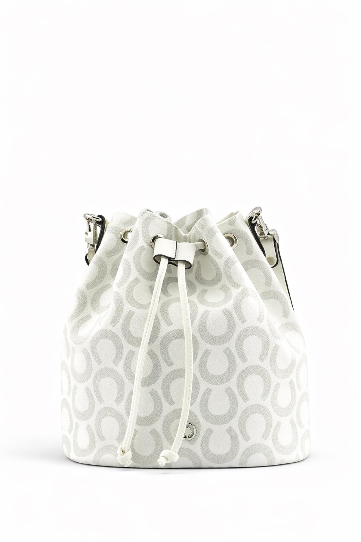 U.S. Polo Assn. Çapraz Askılı Kadın Çanta Beyaz-Gri Us23218