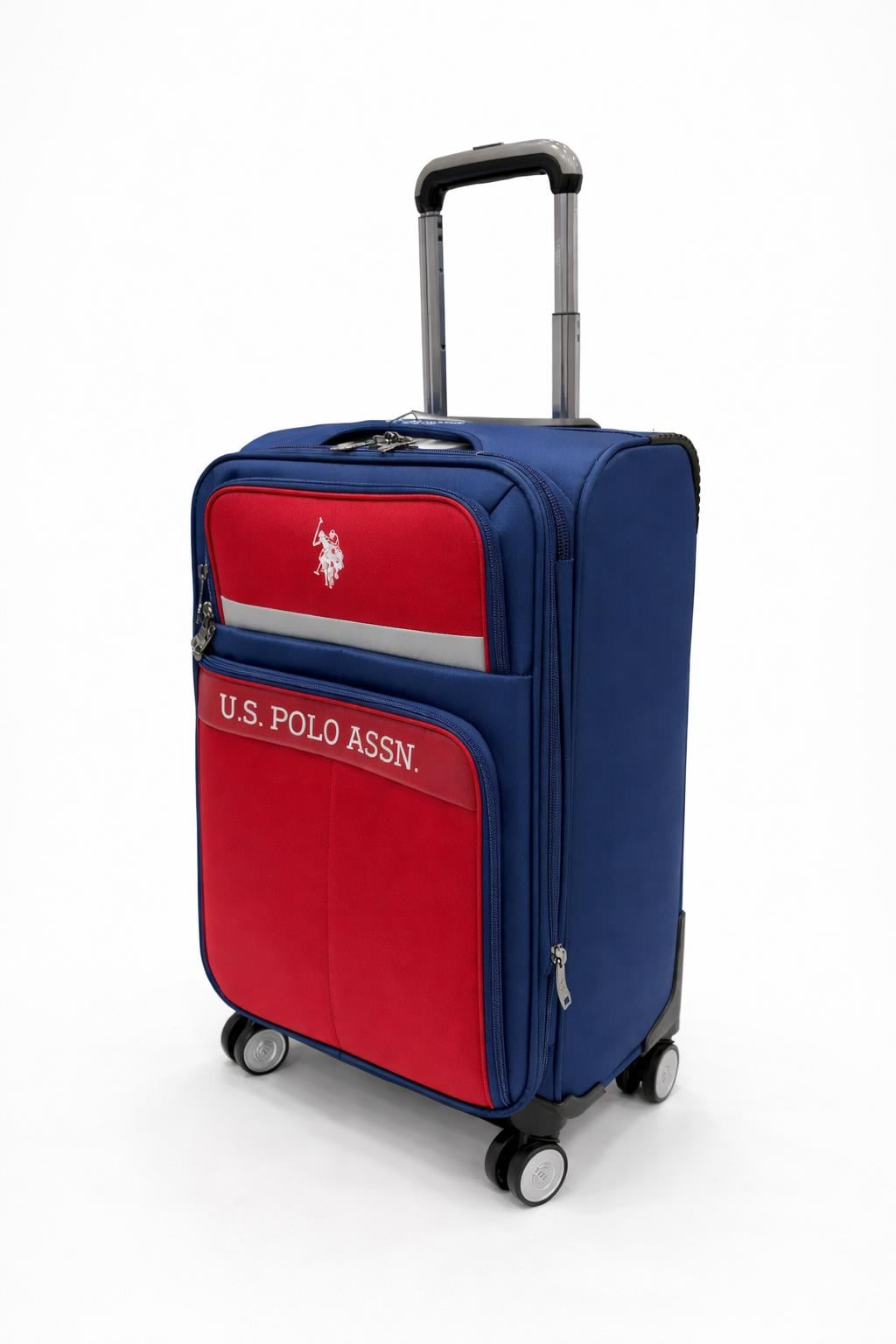 U.S. Polo Assn. Hafif Lüx Kumaş Kabin Boy Valiz Lacivert-Kırmızı 26051
