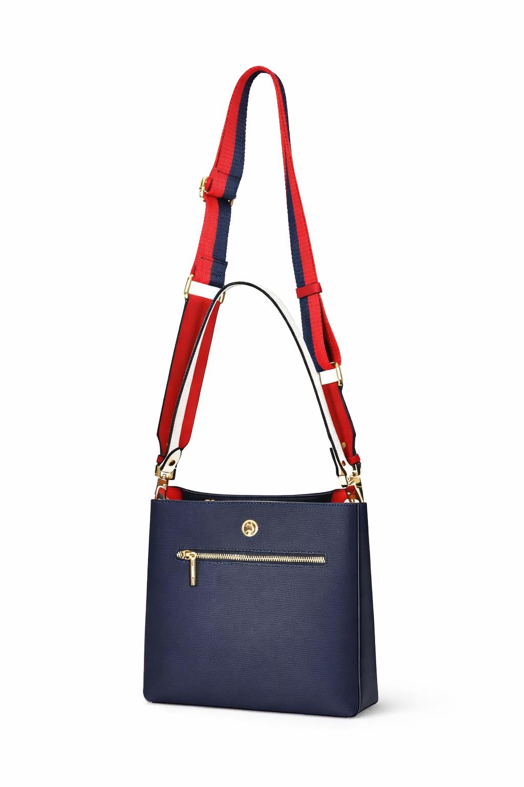 U.S. Polo Assn. Çapraz Askılı Kadın Çanta Lacivert-Beyaz Us24276