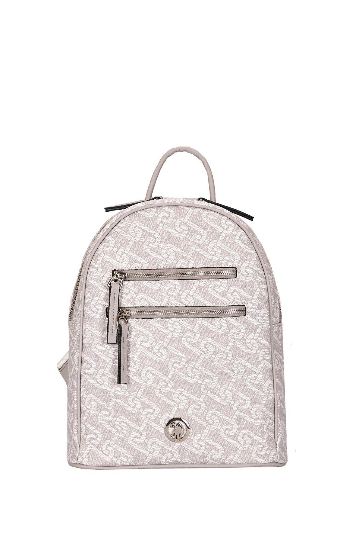 U.S. Polo Assn. Kadın Sırt Çanta Beyaz-Gri Us24112