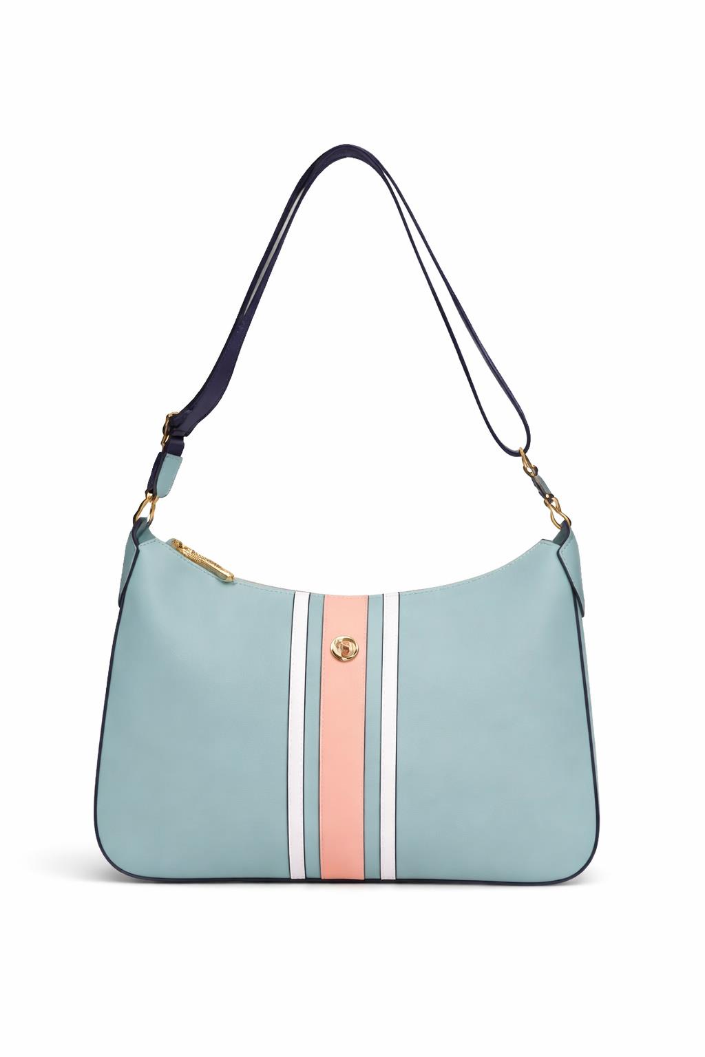 U.S. Polo Assn. Çapraz Askılı Kadın Çanta Çivit-Somon-Beyaz Us23243