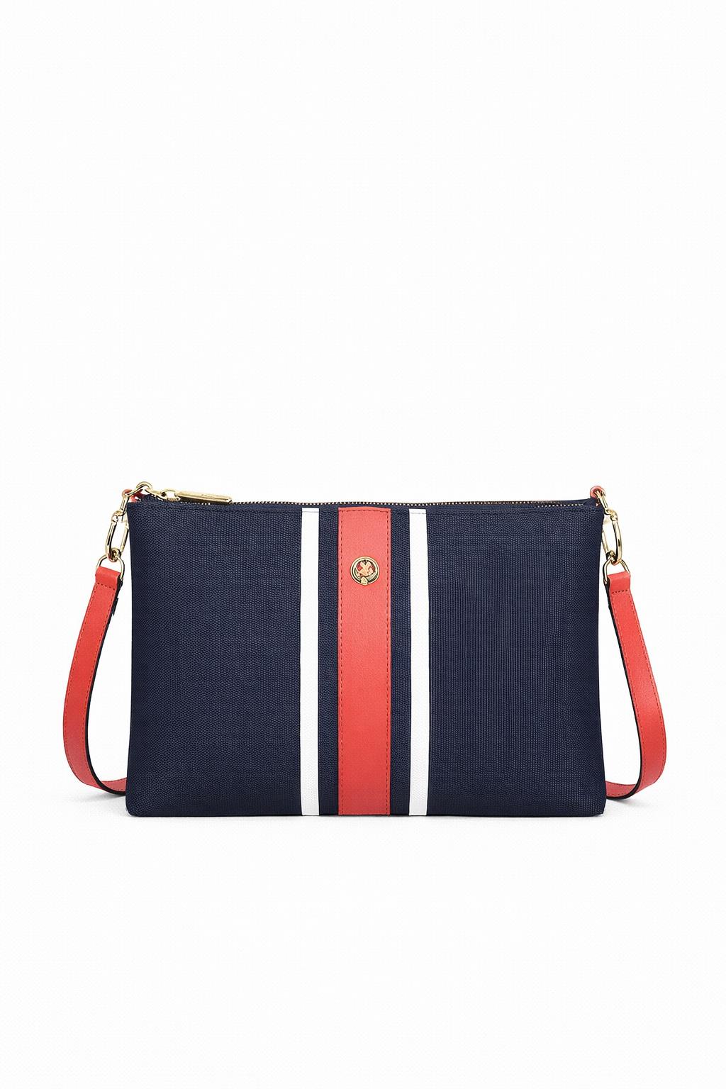 U.S. Polo Assn. Çapraz Askılı Kadın Çanta Lacivert-Beyaz-Kırmızı Us24270
