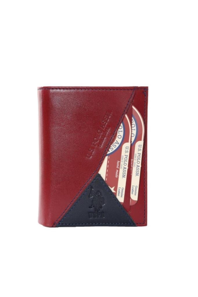 U.S. Polo Assn. Erkek Hakiki Deri Cüzdan Bordo 8424