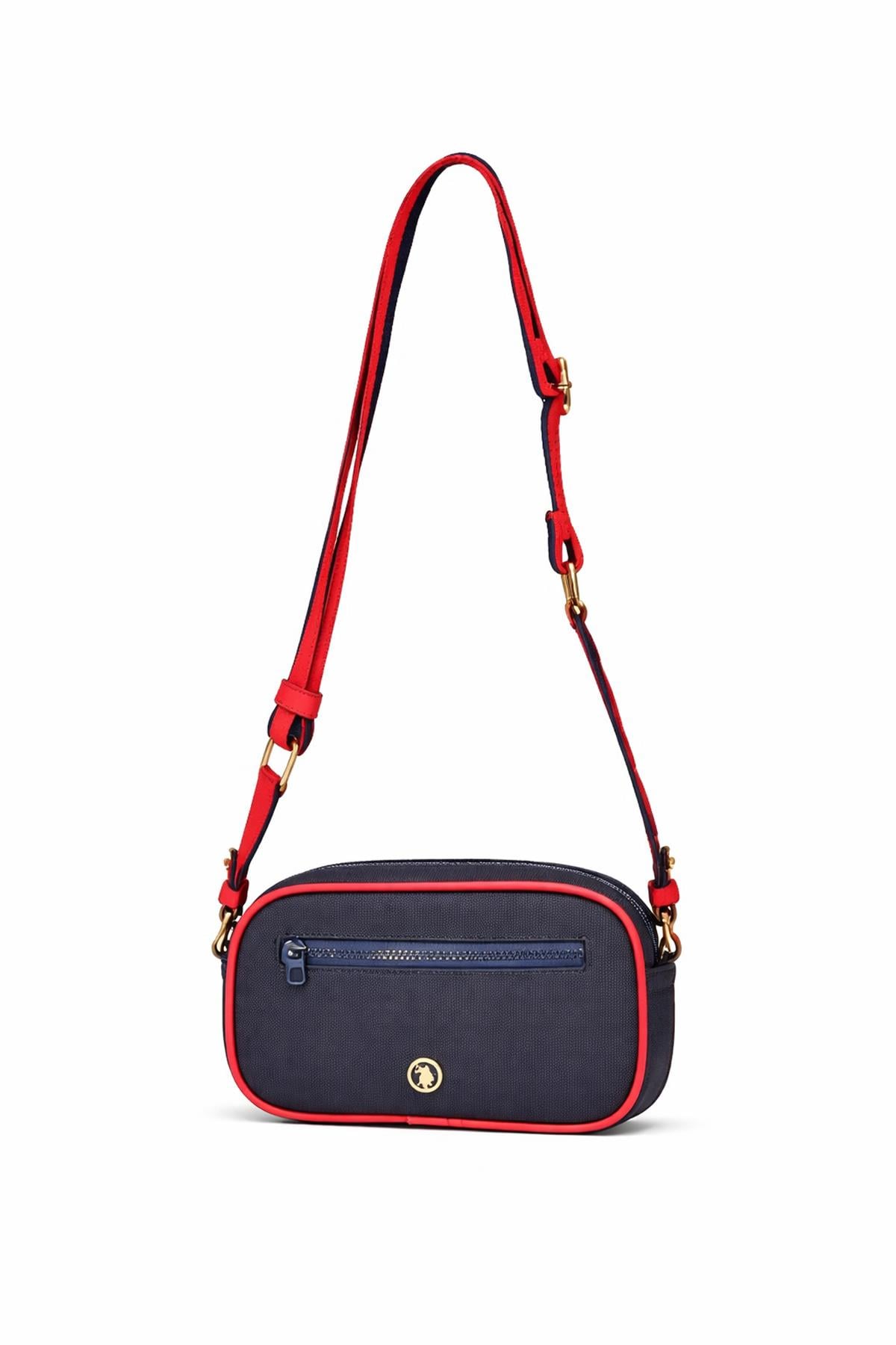 U.S. Polo Assn. Çapraz Askılı Kadın Çanta Lacivert-Kırmızı-Beyaz Us24286