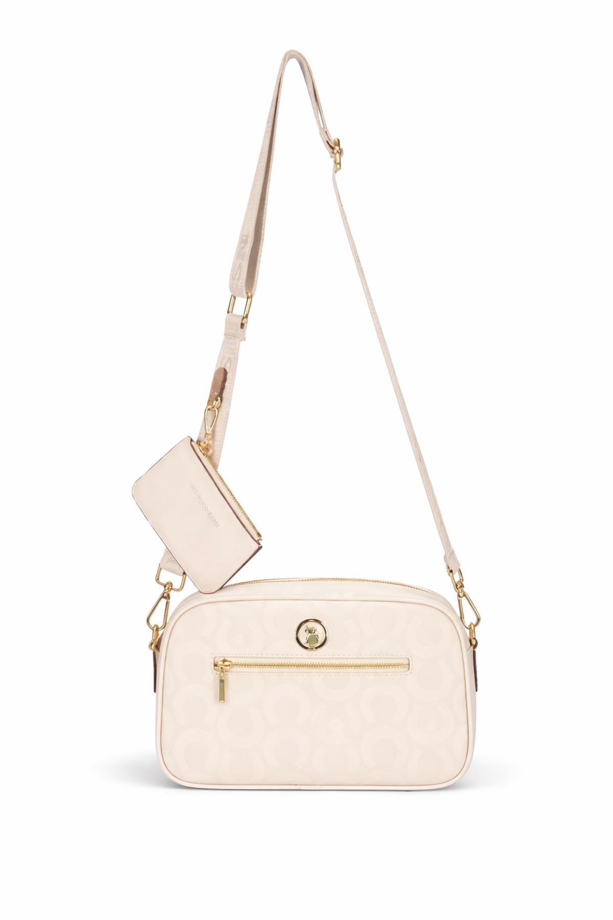 U.S. Polo Assn. Çapraz Askılı Kadın Çanta Ekru Us25159