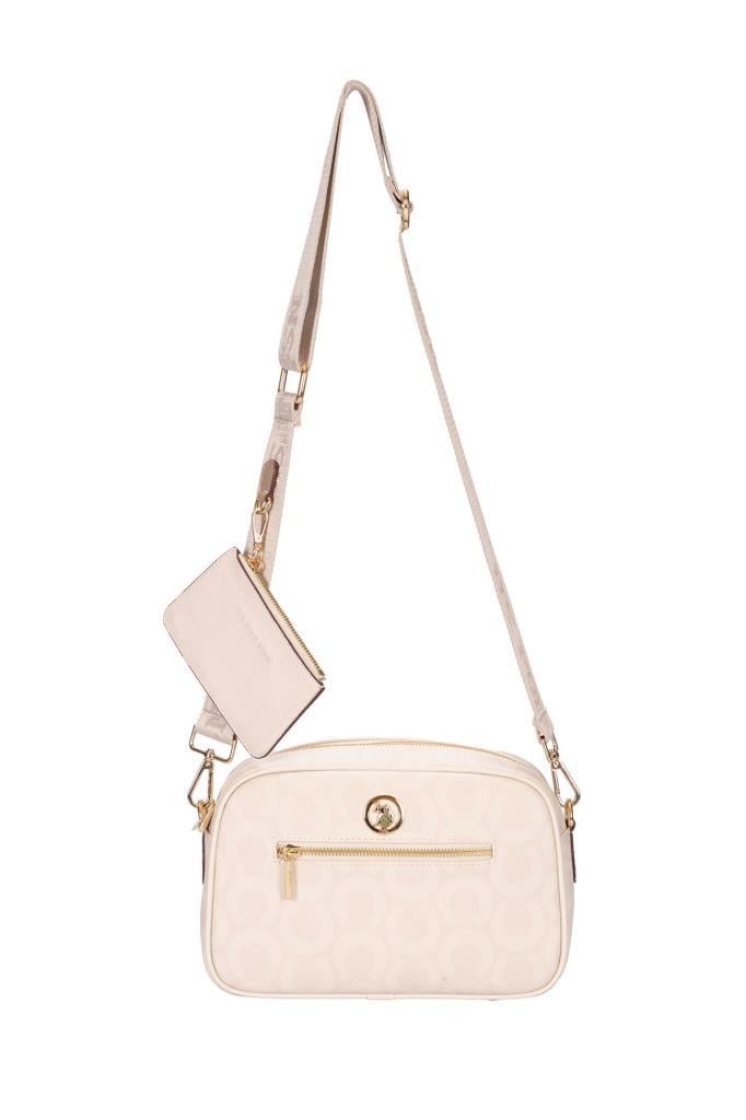 U.S. Polo Assn. Çapraz Askılı Kadın Çanta Ekru Us25159