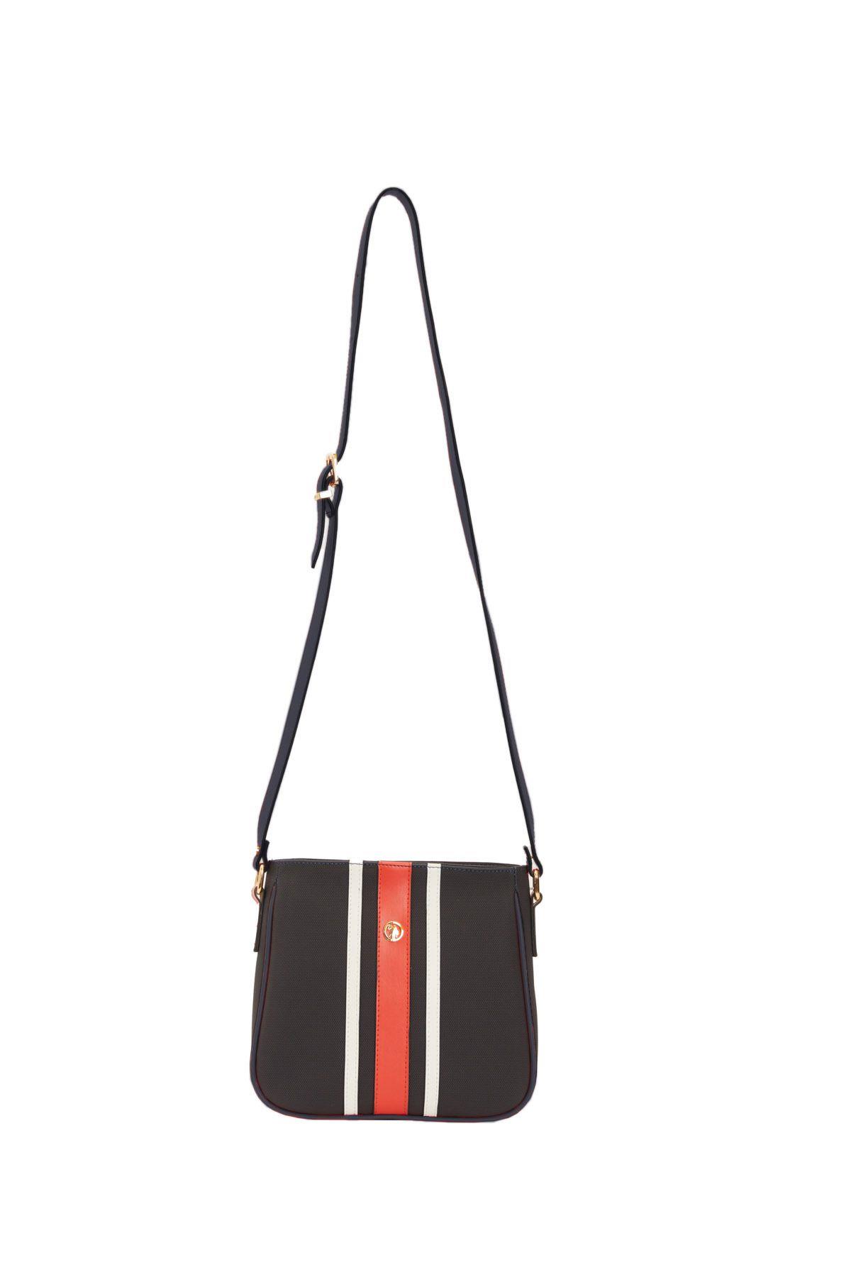 U.S. Polo Assn. Çapraz Askılı Kadın Çanta Lacivert-Beyaz Us24265