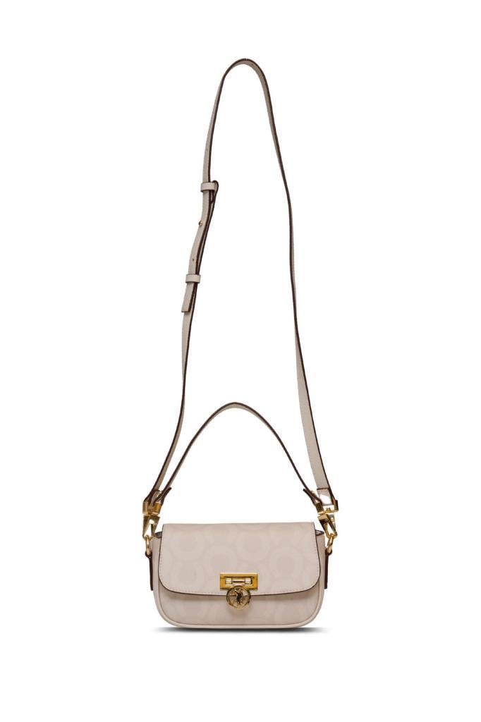 U.S. Polo Assn. Çapraz Askılı Kadın Çanta Ekru Us25155