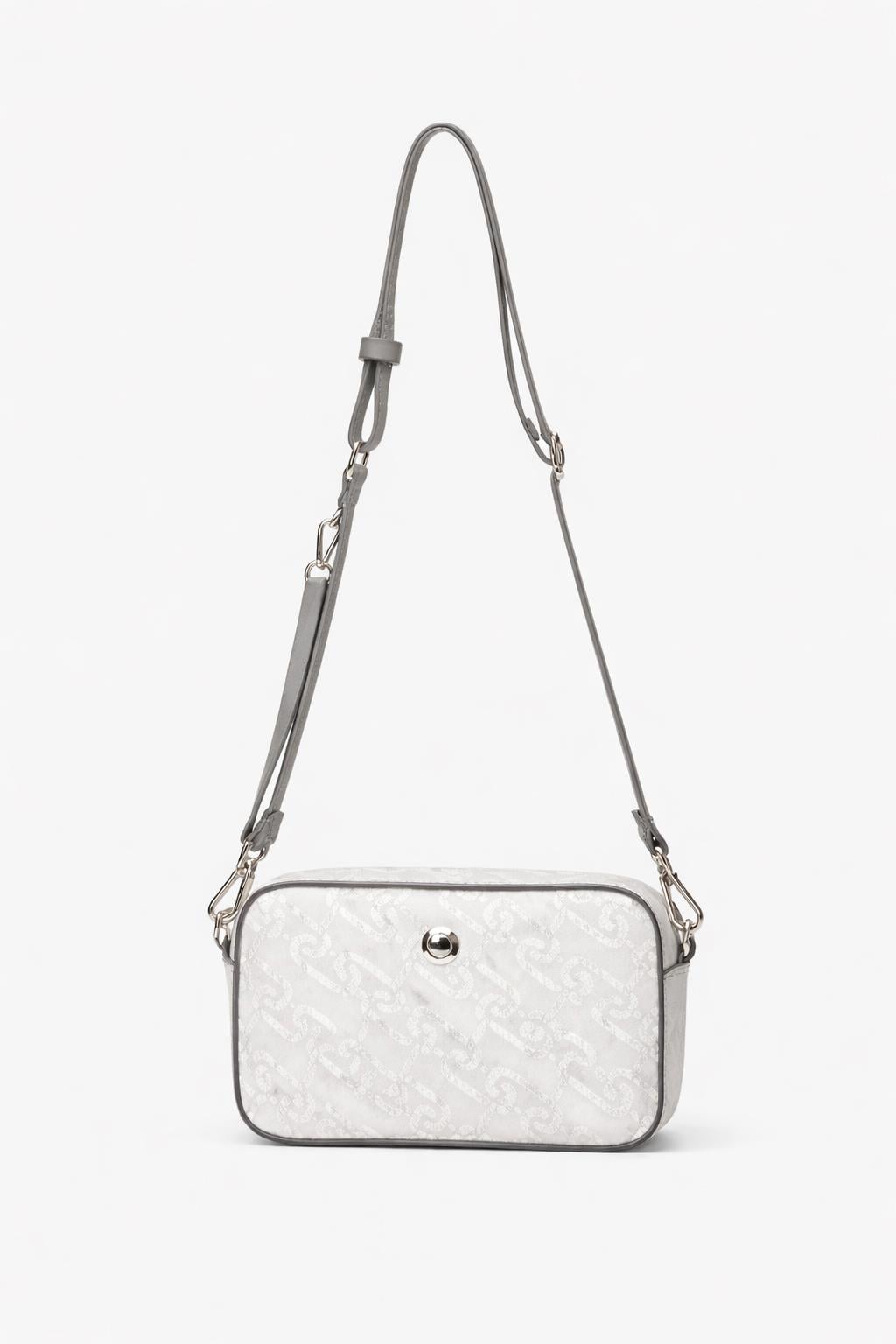 U.S. Polo Assn. Çapraz Askılı Kadın Çanta Beyaz-Gri Us24121