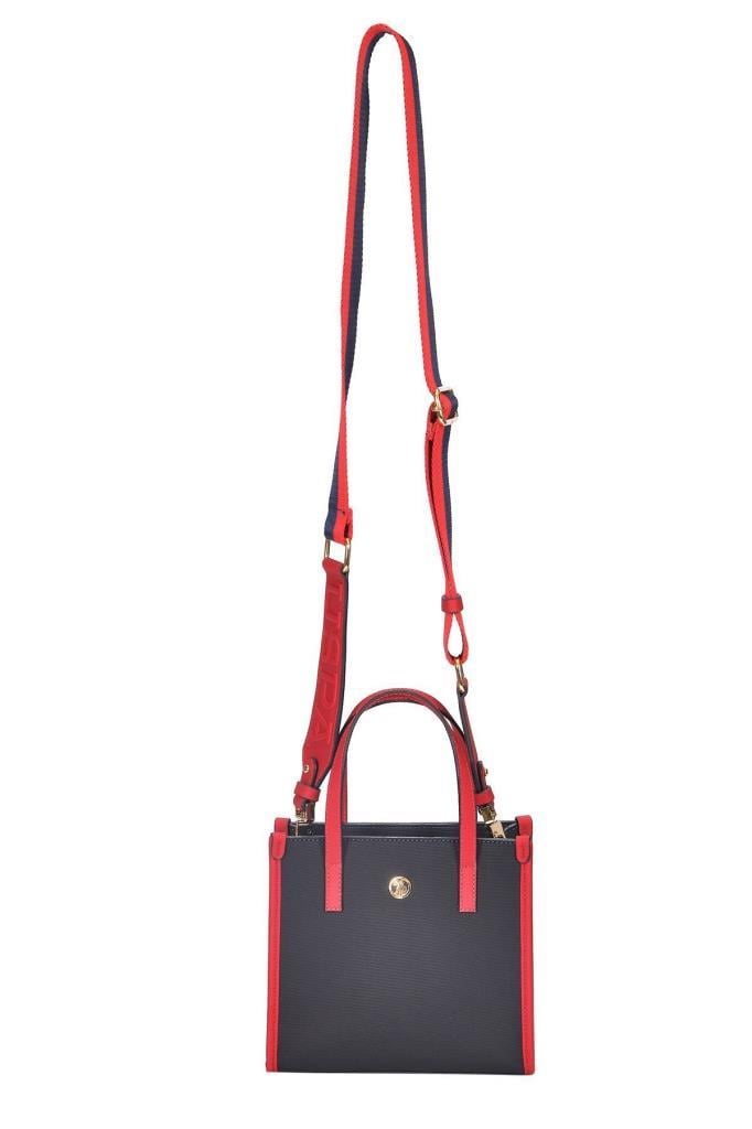 U.S. Polo Assn. Çapraz Askılı Kadın Çanta Lacivert-Beyaz-Kırmızı Us24293