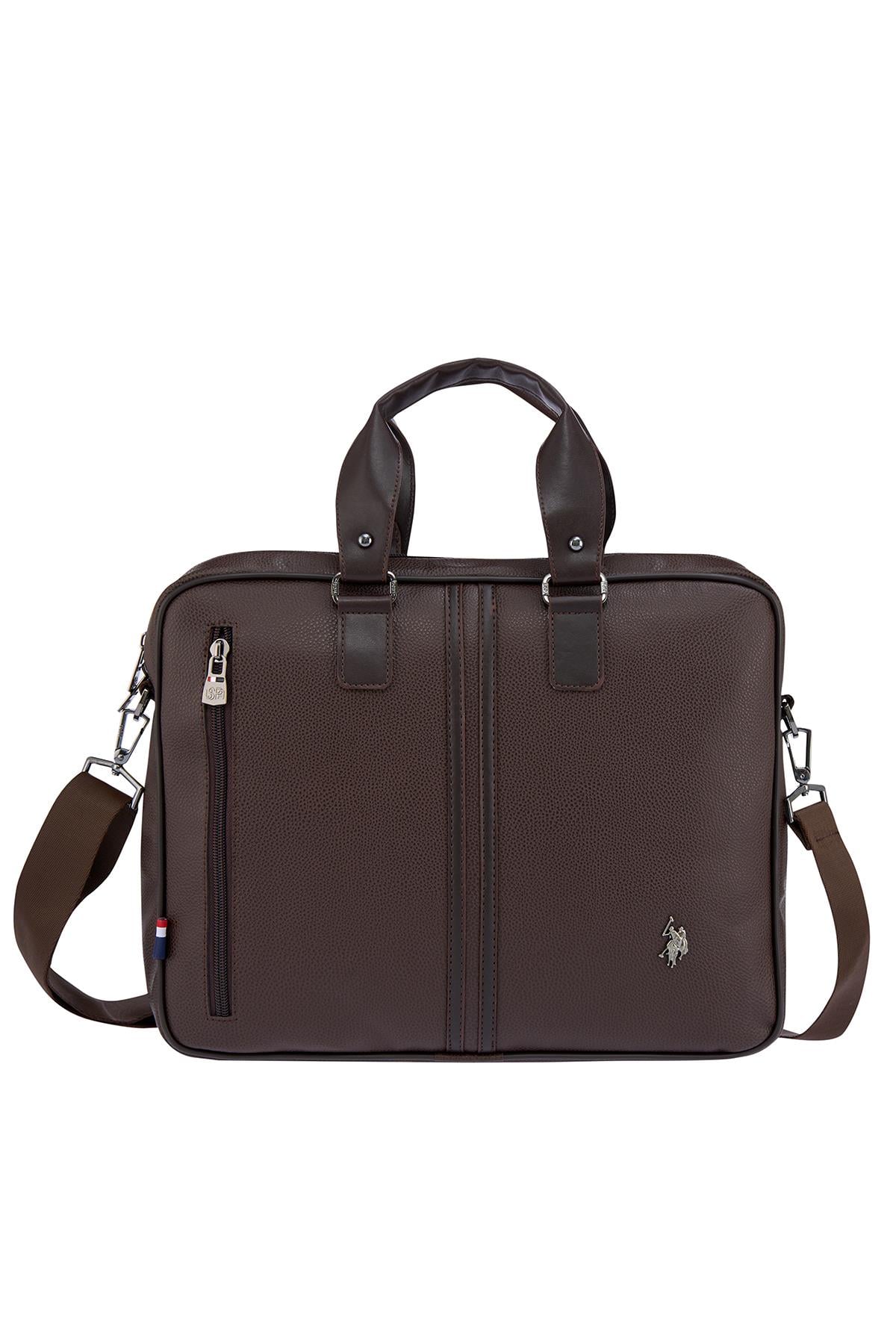 US Polo Assn 6753-6752  Omuz Askılı  Laptop Çantası Evrak Çantası KAHVERENGİ