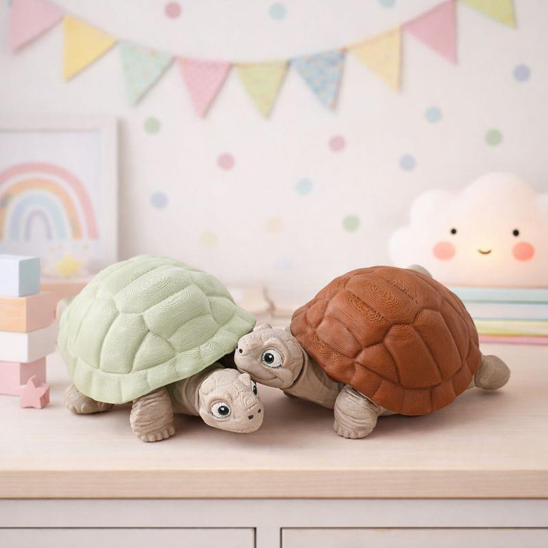 2’li Kaplumbağa Oynar Eklem Hareketli Biblo | Sevimli Masa Üstü Dekoru | Çocuk Odası & Çalışma Masası Aksesuarı