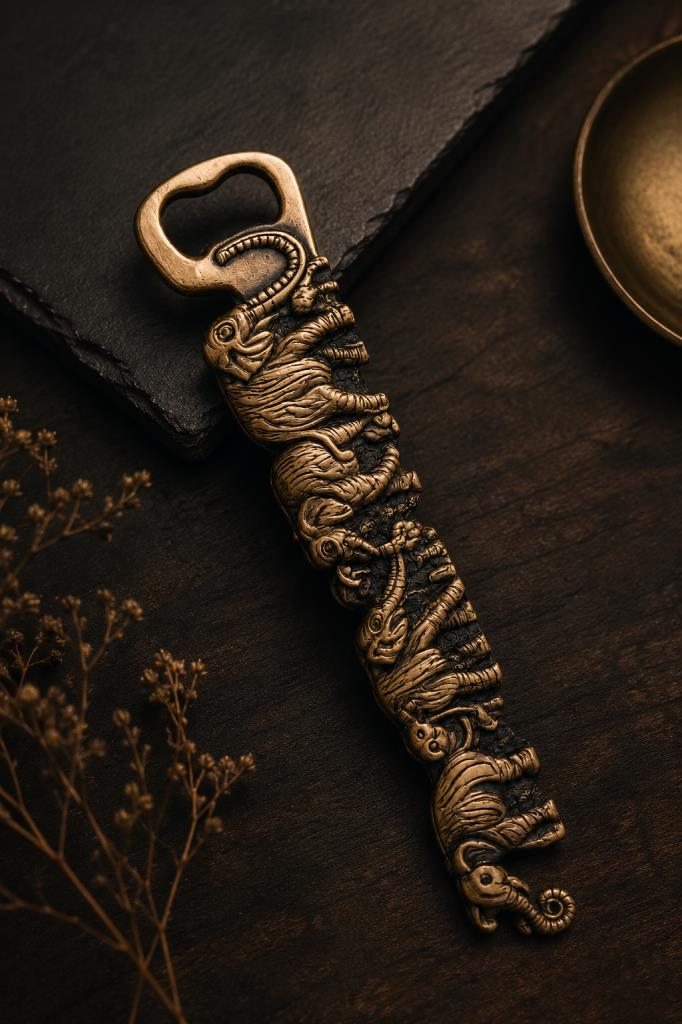 Açacak Metal Fil Desenli Şişe Açacağı 21,5 cm Dekoratif 
