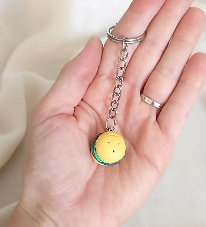 Anahtarlık Mini Hamburger Yiyecek Model Araba Çanta Cüzdan Süsü Aksesuar        