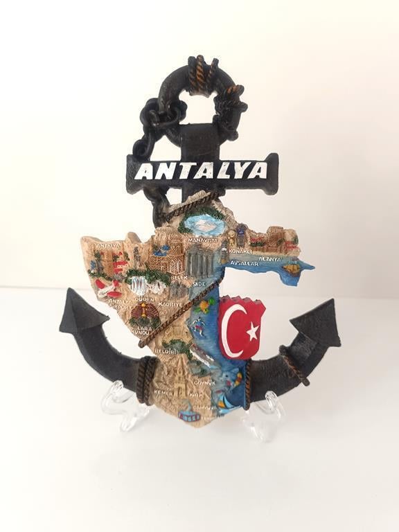 Biblo Çapa Ayaklı Biblo Obje Antalya Turizm Bayrak Gezi Tatil Masa Duvar Süsü 