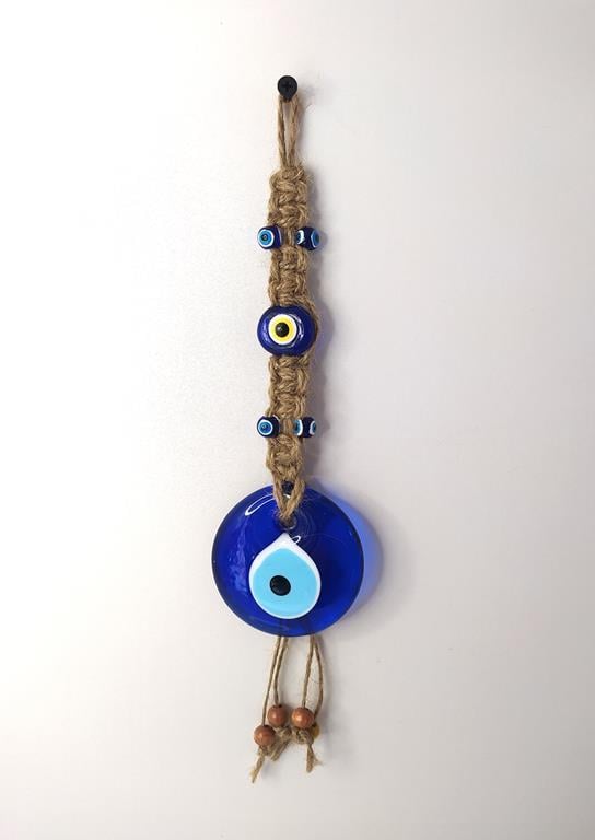 Cam Nazar Kötü Göz Kovucu Hand Made Ağaç Duvar Dekorasyonu Hasır Nazarlık Duvar Ağaç Ev Süsü