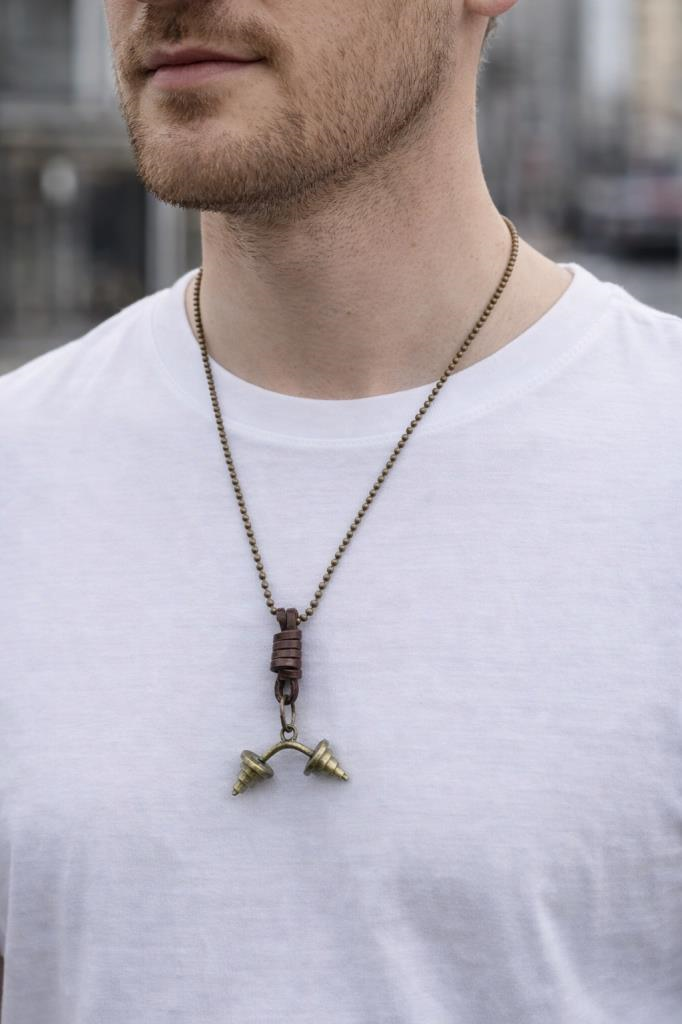 Erkek Vintage Döküm Metal Kolye Zincirli Unisex Tasarım  
