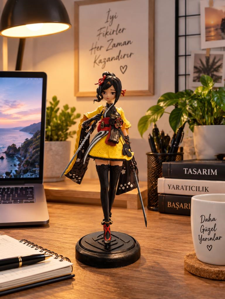 Genshin Impact Chiori Figür 40 cm El Boyaması Dekoratif Anime Figür