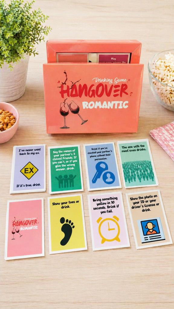 Hangover Romantic İngilizce Yazılı Yetişkin Parti Oyunu – Eğlenceli Sohbet & Icebreaker Kart Oyunu, Arkadaş ve Çiftler İçin 