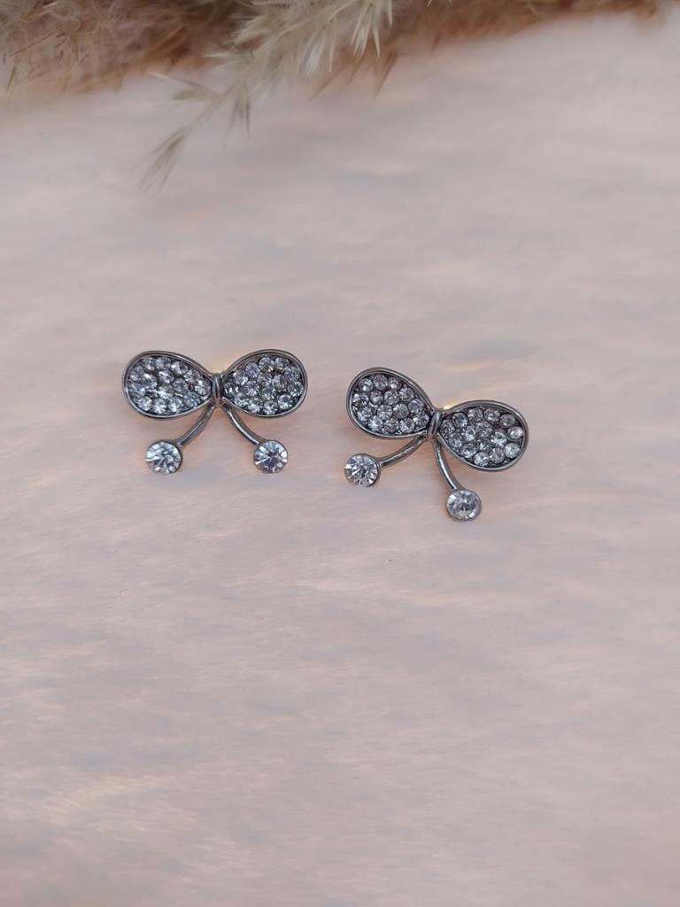 Hdmarketim Kelebek Swarovski Taşlı İncili Doğa Temalı Küpe