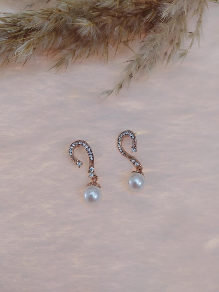 Hdmarketim Swarovski Taşlı İncili Doğa Temalı Küpe