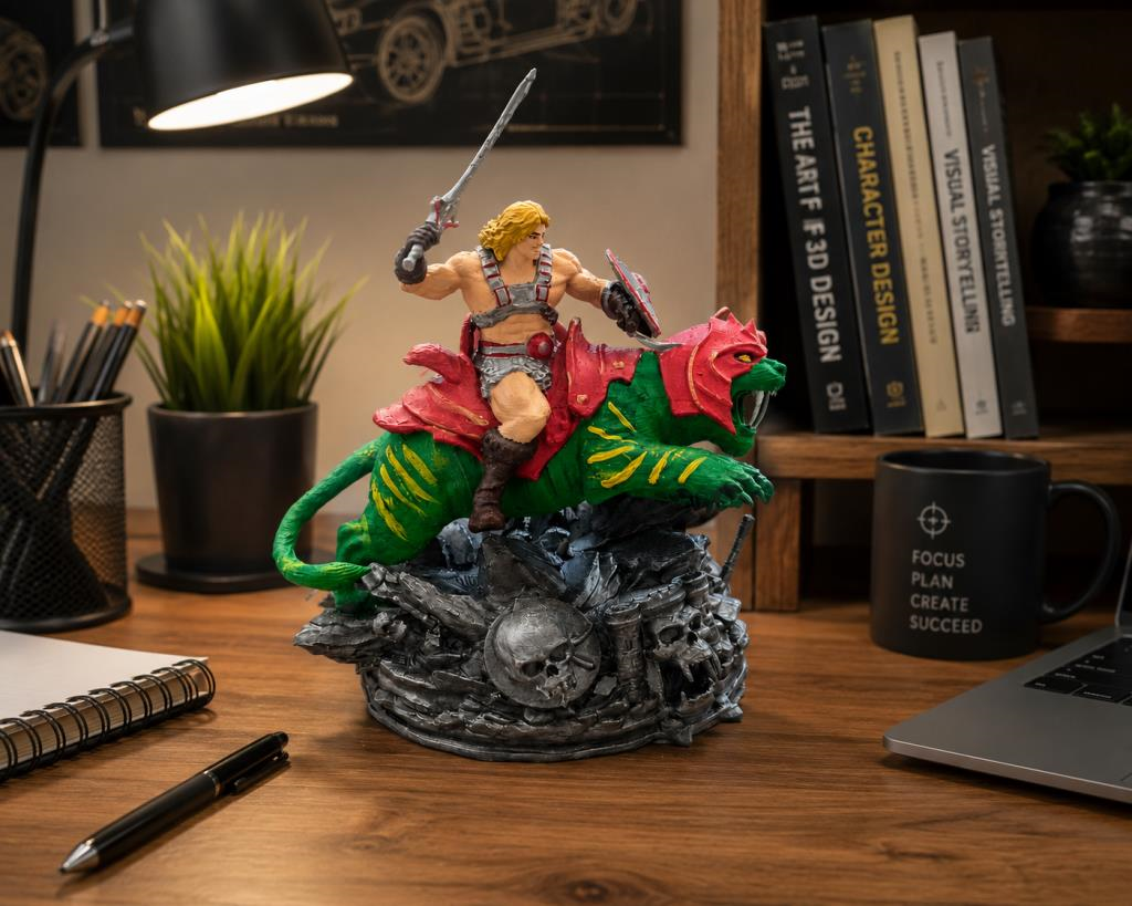 He-Man Atılgan Figürü 17 cm Dekoratif Figür Koleksiyonluk Masaüstü Kitaplık Vitrin Dekoru Nostaljik Hediye