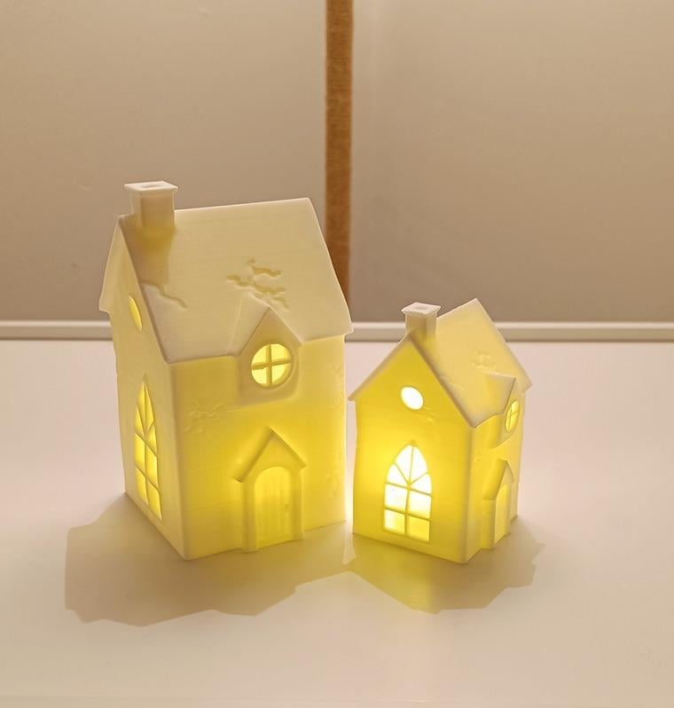 Kış Evleri Mumluk Noel Yılbaşı Süsü Dekoratif Biblo Tealight Ev Mumluk Seti Mumlar Dahildir